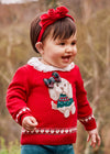 Maglione rosso neonata Mayoral grafica cagnolino