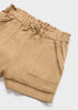 Pantalocino corto neonata Mayoral in lino caramello