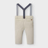 Pantaloni con bretelle neonato Mayoral colore beige