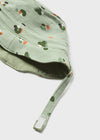 Salopette corta in cotone sostenibile con cappello neonato verde
