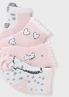 Set 4  paia calzini neonata Mayoral Newborn con stampa giraffa rosa