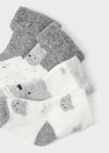 Set 4 paia calzini neonatI Mayoral in spugna di cotone grigio