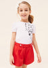 T-shirt bambina Mayoral bianca con lustrini