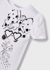T-shirt bambina Mayoral bianca con lustrini