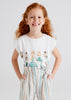 T-Shirt bambina Mayoral bianca stampa bambole tiffany