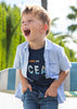 T-shirt bambino Mayoral cotone sotenibile scritta "OCEAN" bassorilievo