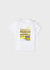 T-shirt bambino Mayoral interattiva cotone sostenibile bianca