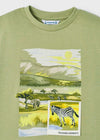 T-shirt bambino Mayoral interattiva cotone sostenibile verde