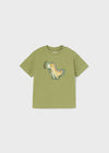 T-shirt interattiva neonato Mayoral verde "Grrrr"