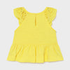 T-Shirt neonata Mayoral dettagli traforati gialla