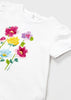 Vestito cotone neonata Mayoral combinato con volant tulle orchidea
