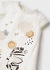 Vestito neonata Mayoral bianco stampa glitter zebra