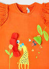 Vestito Play neonata Mayoral arancio giraffa