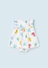Vestito stampato con copri pannolino cotone neonata