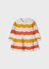 Vestito tricot con blocchi neonata Mayoral arancio